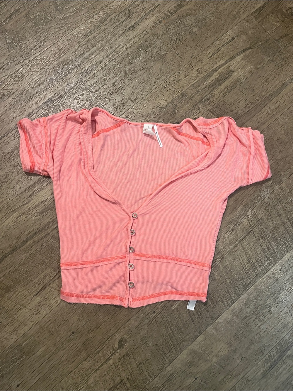 Urban outfitters Women's Button-Front Pink Crop Top